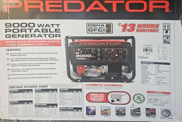 Predator 9000-Watt Portable Generator – Brand New, Unopened