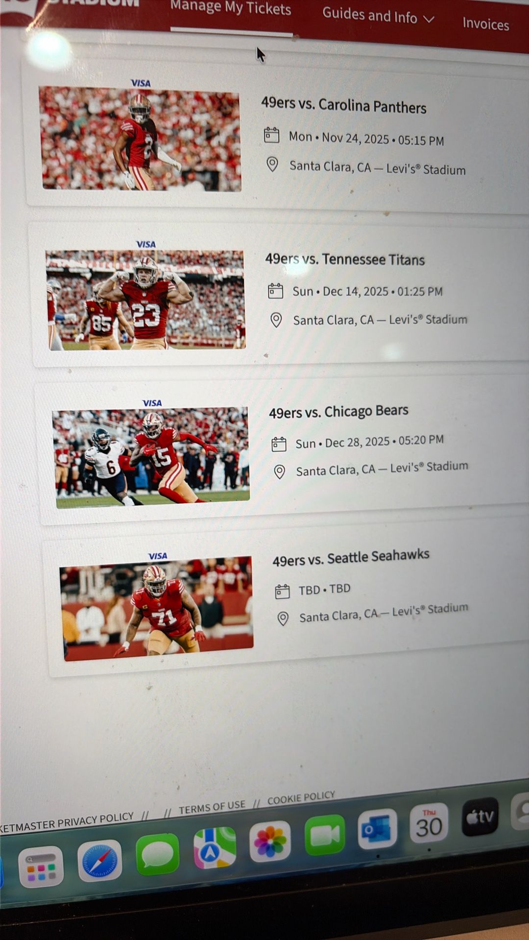 Niners Tickets | Sec 205 | Row 18 | Seats 12 & 13 