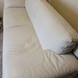 Natuzzi White Leather Couch 
