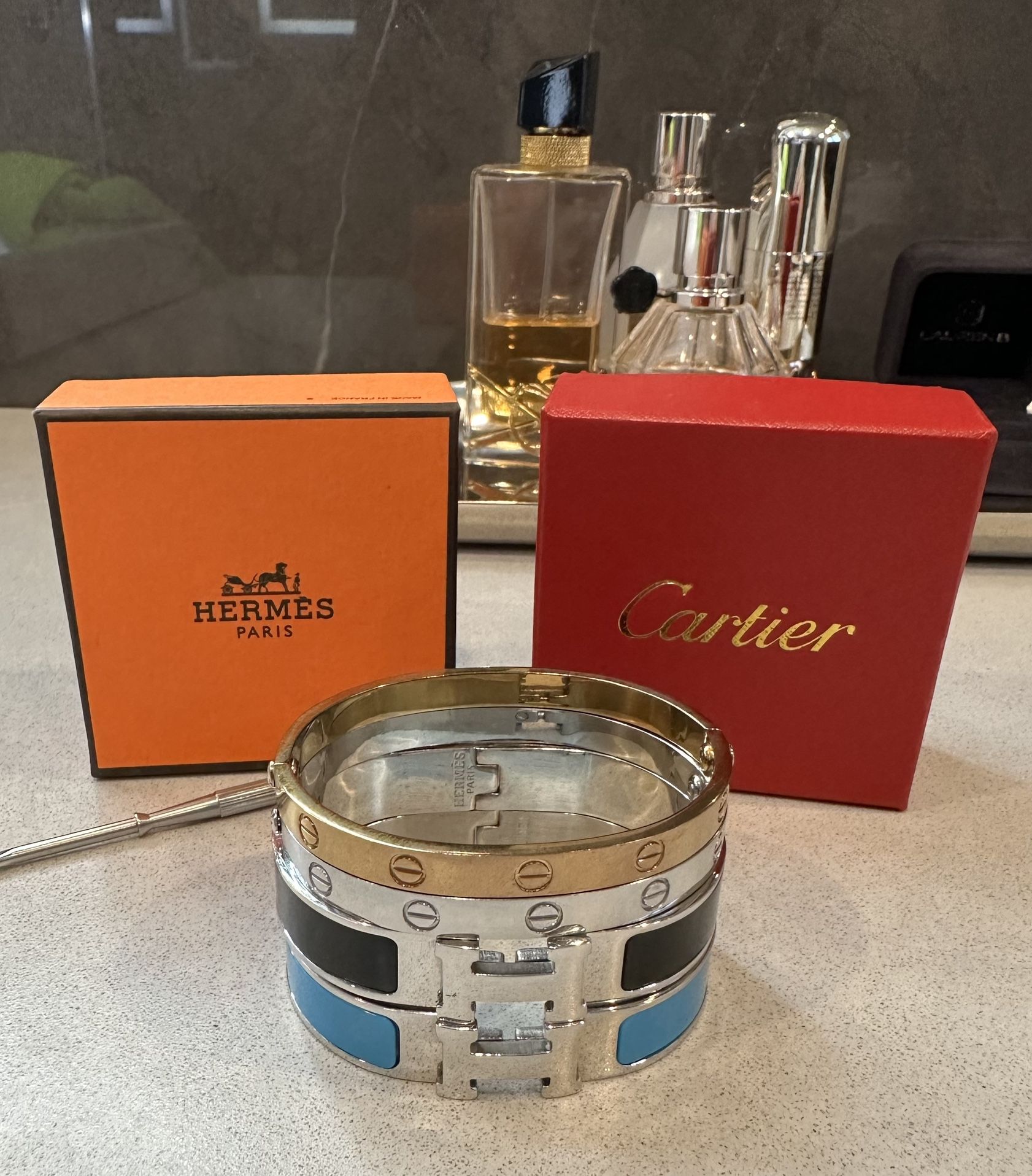 Designer Stainless Steel Stack of Bracelets/Love Bracelet