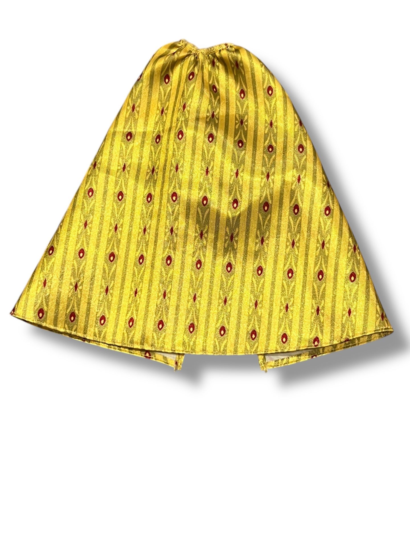 Vintage Barbie Doll Size Maxi Skirt only~ Princess Style~ High Slit Yellow Green