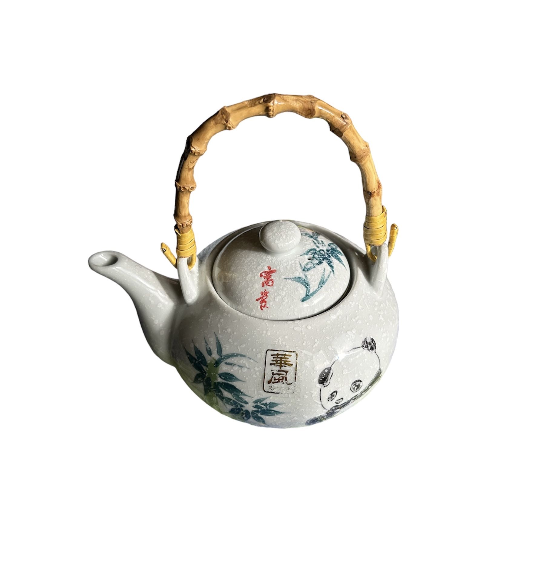 Panda Teapot with Lid and Bamboo handle