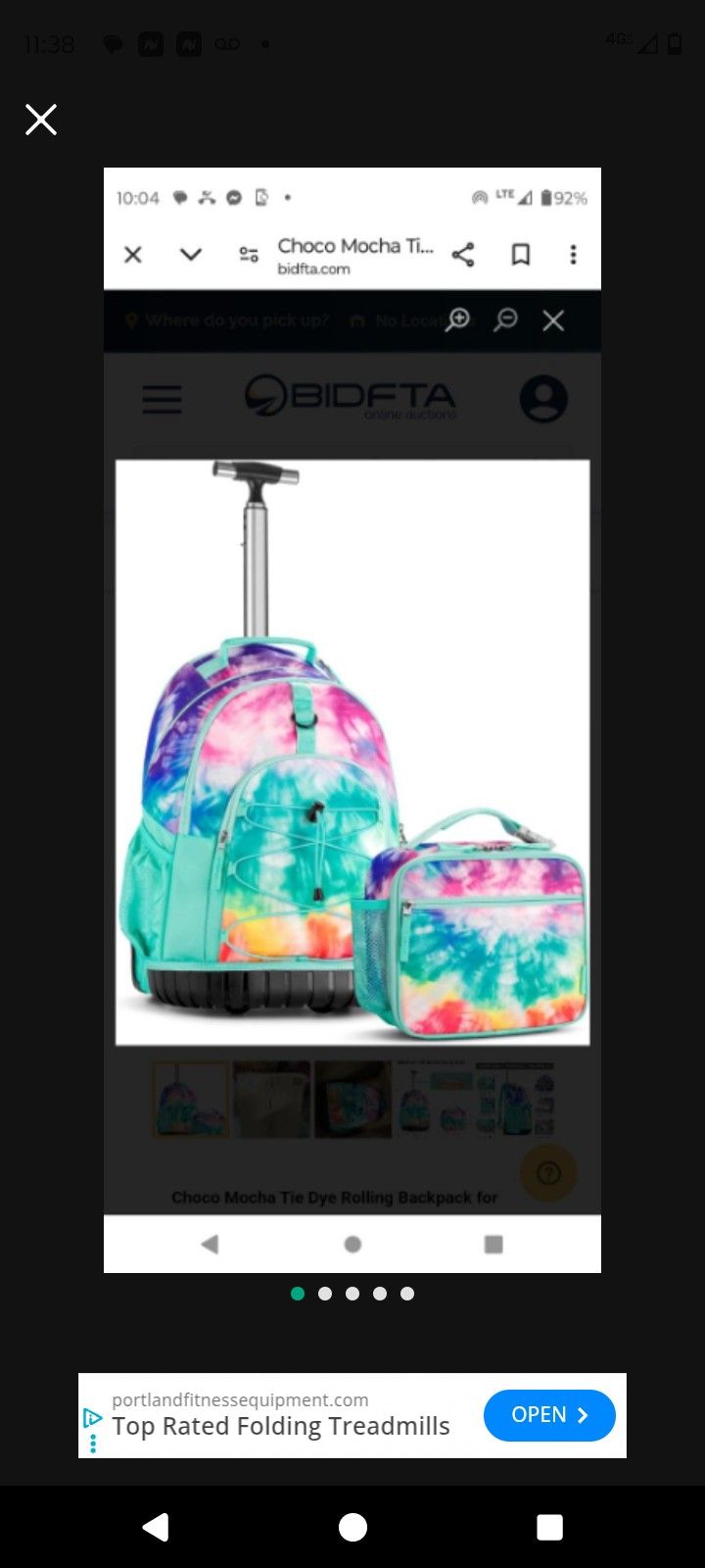 Choco Mocha Tie Dye Rolling Backpack