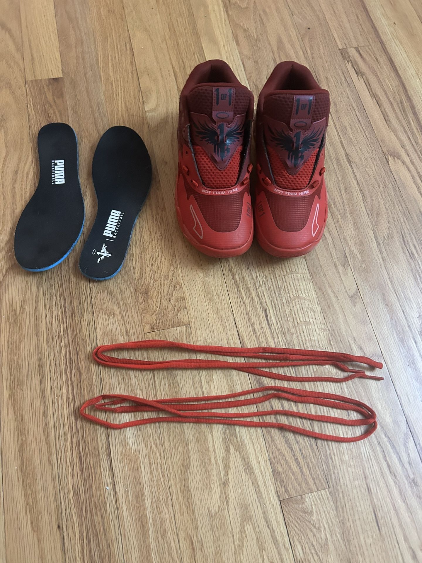 Red Puma Lamelo Ball Shoes Size 5