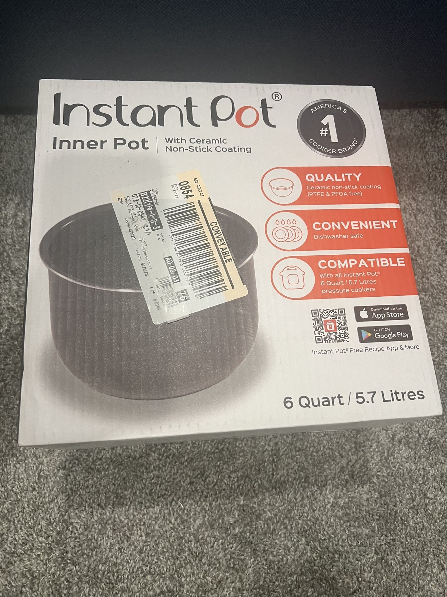 Instant Pot Inner Pot With Ceramic Non-Stick Coating