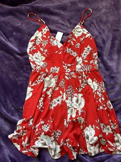 Red Floral Romper 