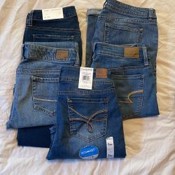 Women’s Jeans (4) Capri (1) Size 6 OBO