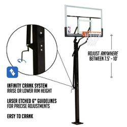 Basketball Hoop with Tempered Glass
NBA 54" Adjustable In-Ground
Backboard