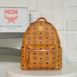 Tan Mcm Backpack Box Receipt Cards