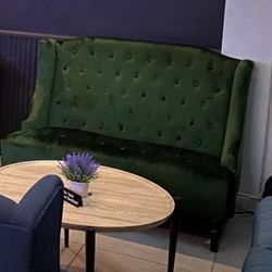 Emerald Green Velvet Tufted Loveseat