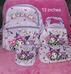 Kuromi 4 piece 13 inch backpack