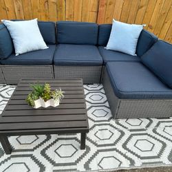 Beautiful Outdoor Wicker Set With Metal Table Included 