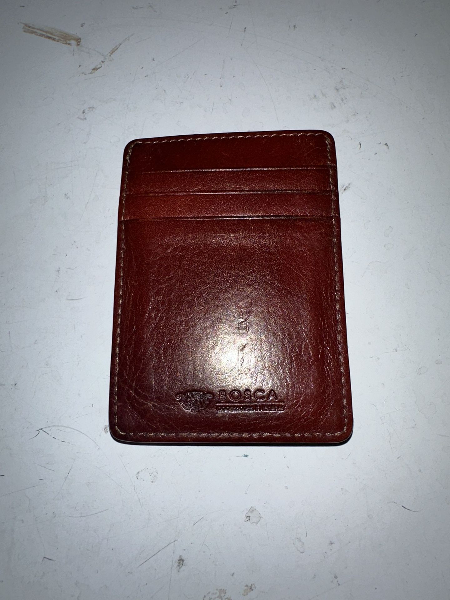 Bosca Leather Money Clip Wallet – Good Condition