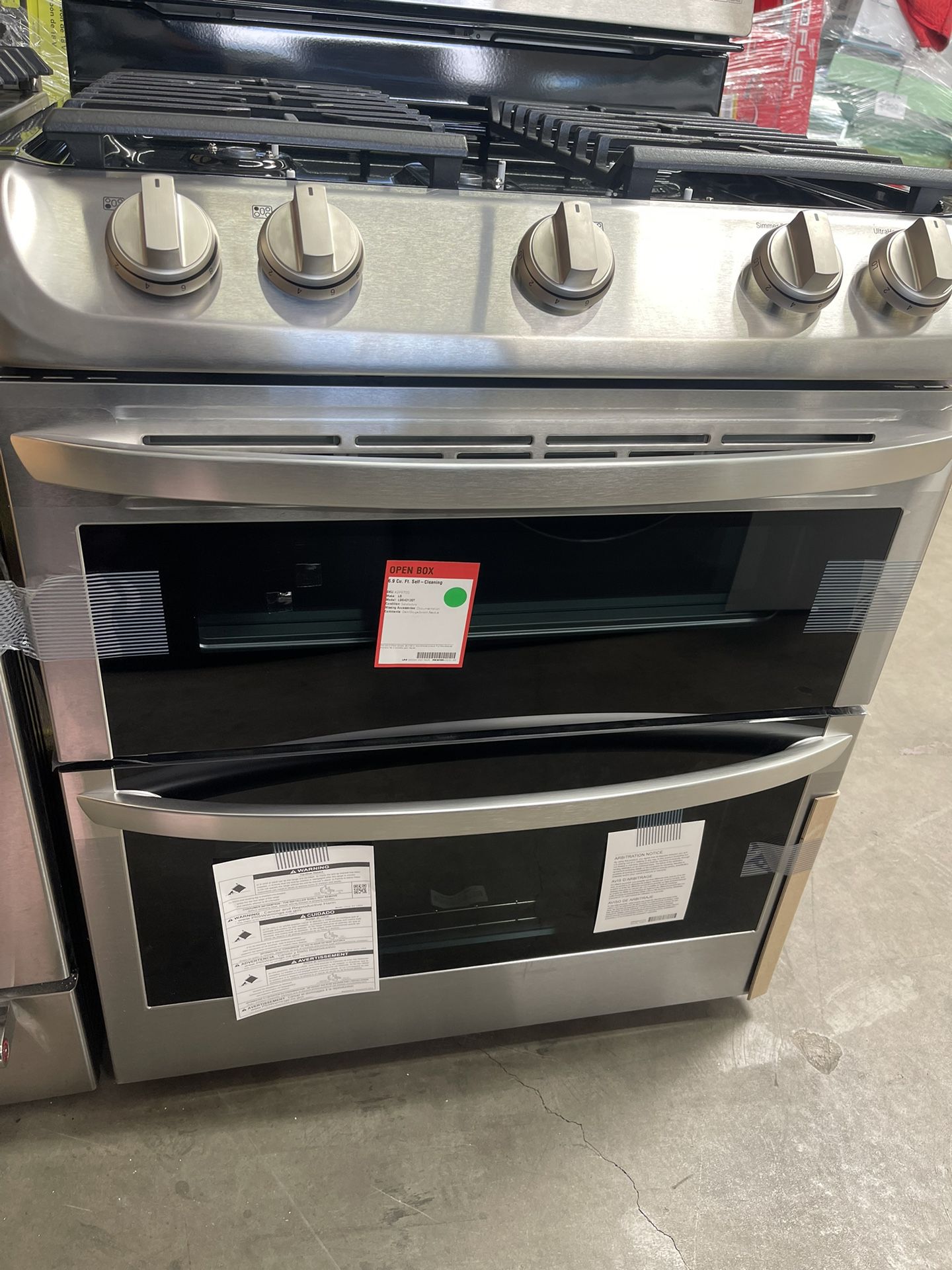 LDG4313ST LG 6.9 cu. ft. Double Oven Gas Range with ProBake Convection Oven, Self Clean and EasyClean in Stainless Steel
