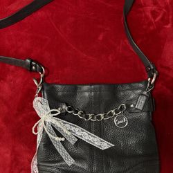 🖤vintage Coach Black Leather Shoulder/crossbody Bag🖤