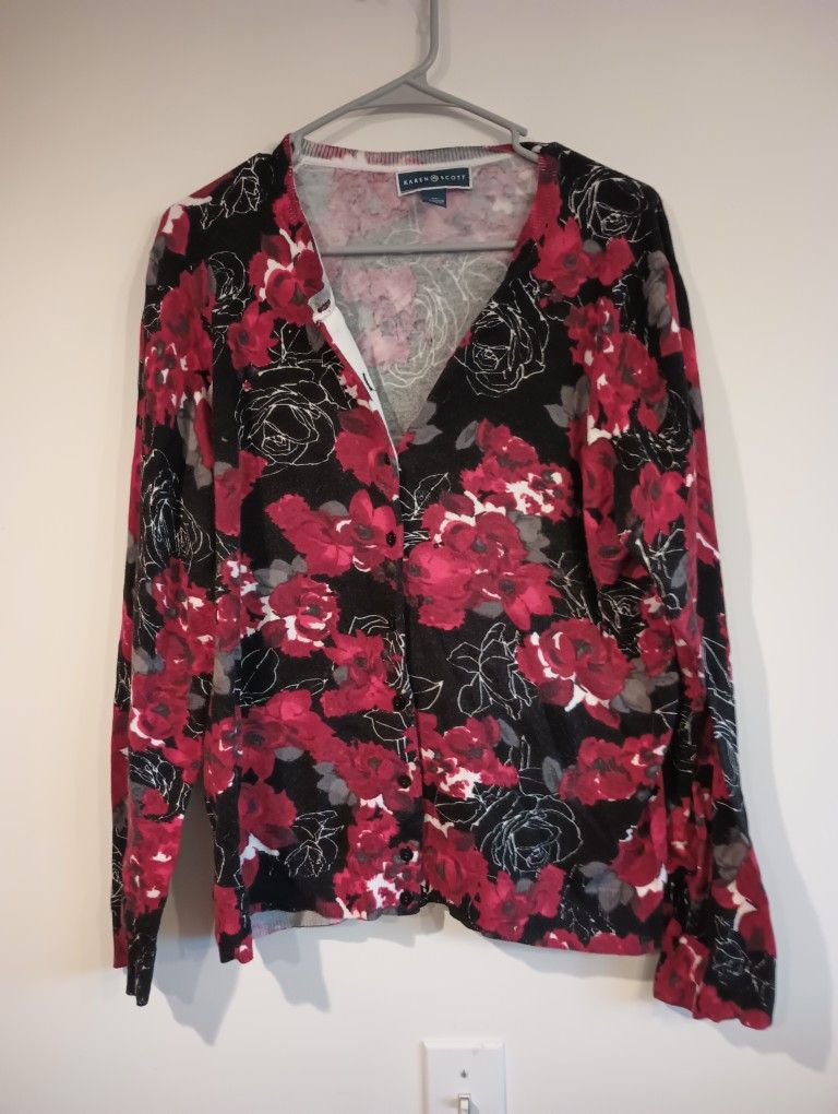 Karen Scott Women's XL Cardigan Sweater 