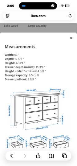 HEMNES 8-drawer dresser, white