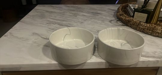 Medium marble dog bowls