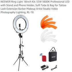 NEEWER Ring Light 18" Inches Studio Photography Light & Microphone Kit