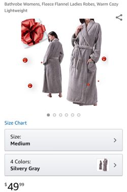 Brand new,Bathrobe Womens, Fleece Flannel Ladies Robes, Warm Cozy Lightweight