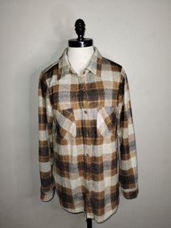 Ci Sono Juniors Brown Plaid Soft Button Up Long Sleeve Flannel Size large