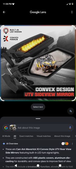 SIDE REAR VIEW MIRRORS for CAN-AM MAVERICK X3