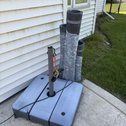 outdoor fountain and patio umbrella stand