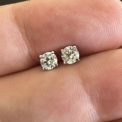 0.60Ct Lab Created Diamond Stud Earrings In 14k White Gold 