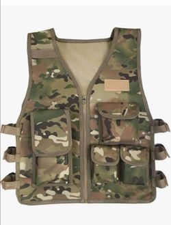 Kids Tactical Vest Adjustable Lightweight Airsoft Paintball Vest for Games or Training