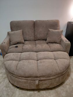 60” Loveseat Chaise Lounge Chair