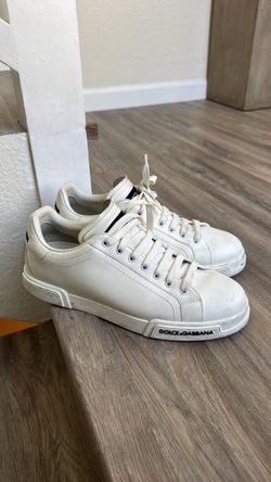 Dolce & Gabbana White Leather Sneakers – Men’s Size 9