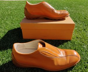 Tod's Casual Sport Loafers Orange Leather Women's Size: 8 (Worn / Used)