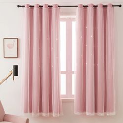 Pink girls curtains