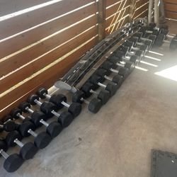 Troy Dumbbell Set 5–75 lbs + Hoist CF-3461-3 3-Tier Rack – $1,600 (Full Commercial Setup) 