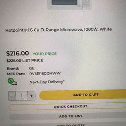 Hotpoint microwave white