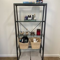 CB2 Hancock Bookcase With Glass Shelves 