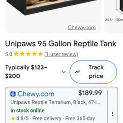 95 Gallon Reptile Tank Still In Box