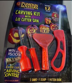 Pumpkin Masters Carving Kit with Lid Cutter Saw