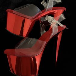 Pleaser Chrome Red Heels 