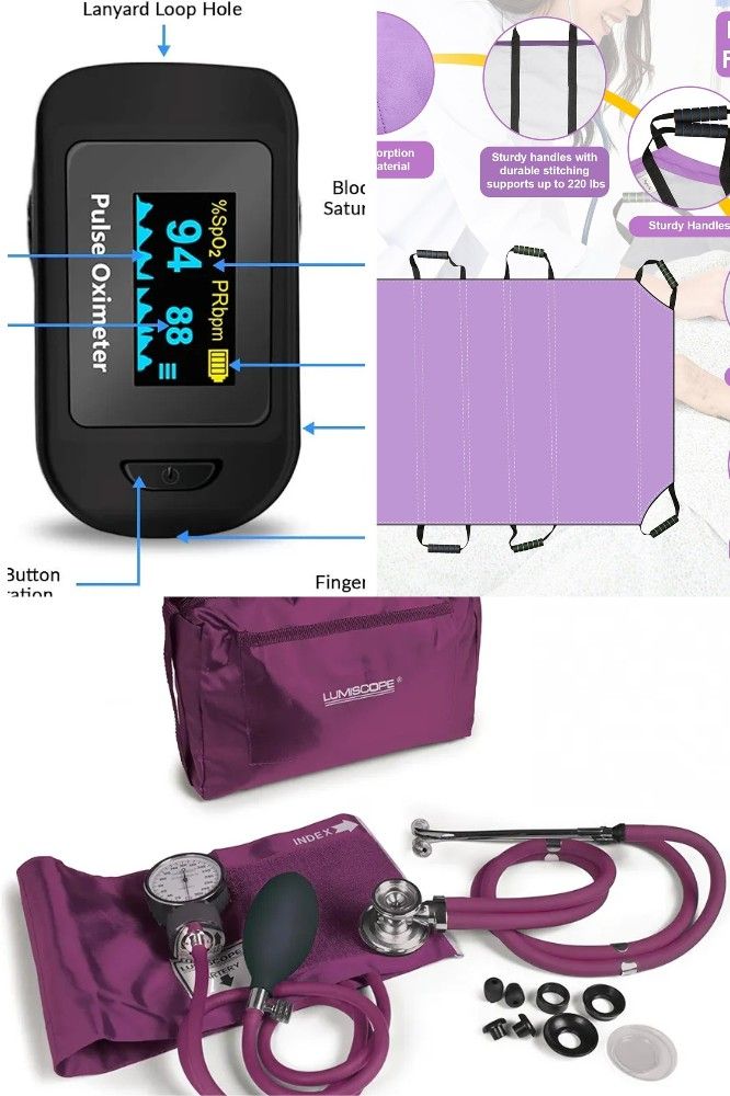 Nursing Home Care Bundle (Stethoscope, Oximeter, And Transfer Sheet)