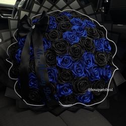 Blue and black bouquet