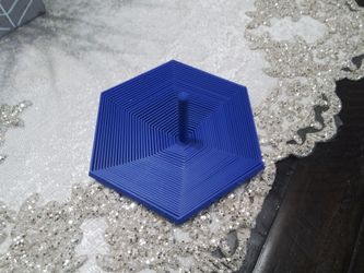 Blue smooth hexagon fidget