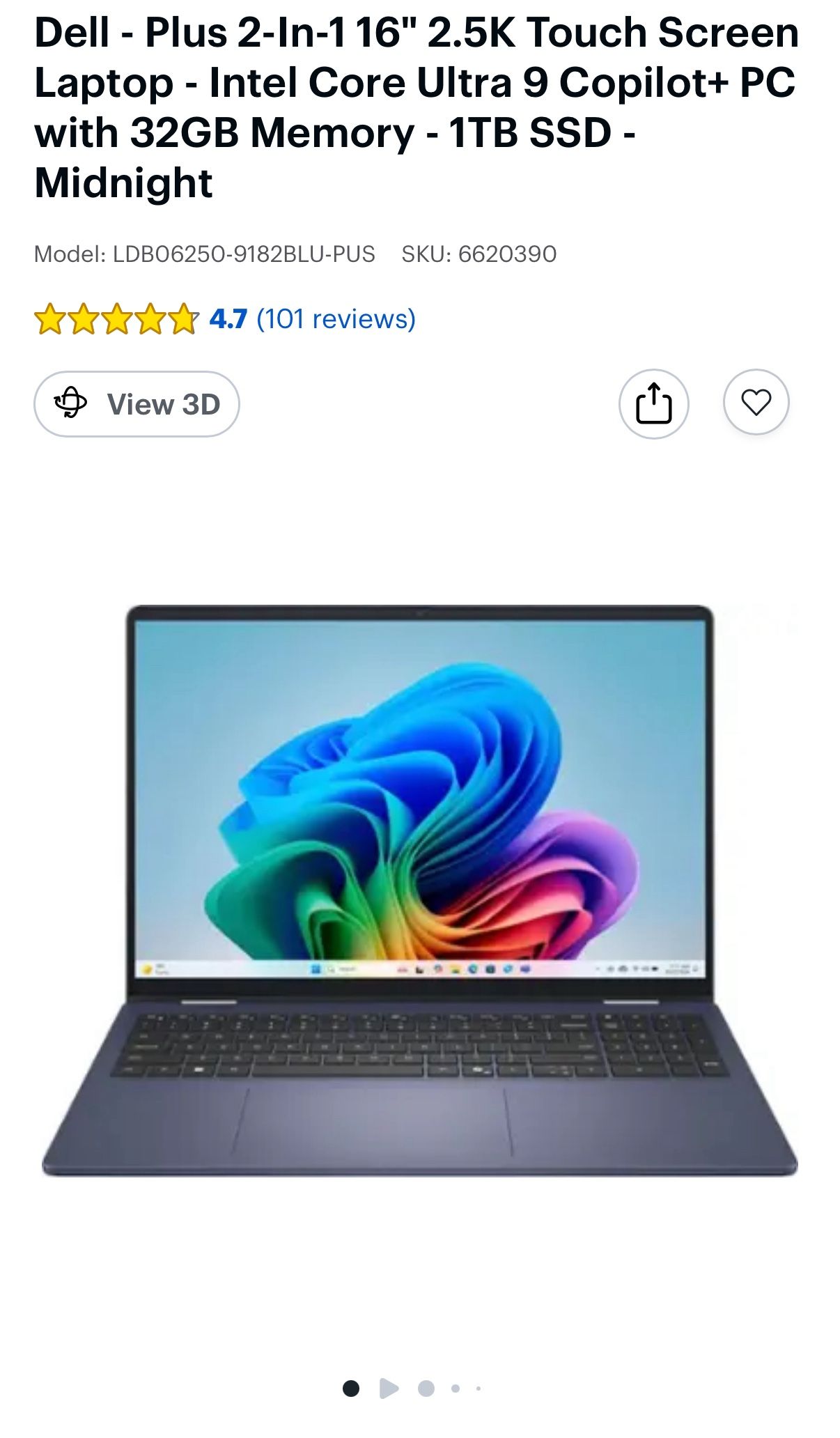 Dell 16 Plus 2-in-1 Midnight Blue Laptop