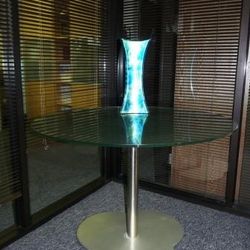 Elegant Glass and Metallic Round Table (42” inch)