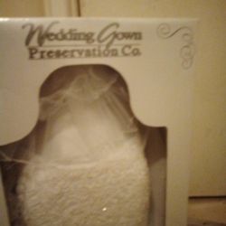 White Wedding Gown With Veil  Still In Original Box 
