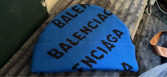 Balenciaga Allover Logo Knit Beanie authentic