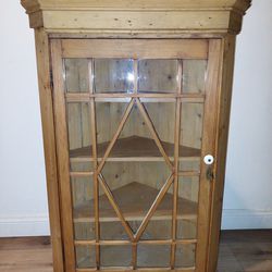 19th Century English Pine Corner Cabinet