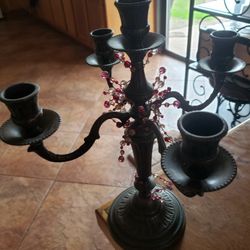 Large Vintage Candle Holder 5prong