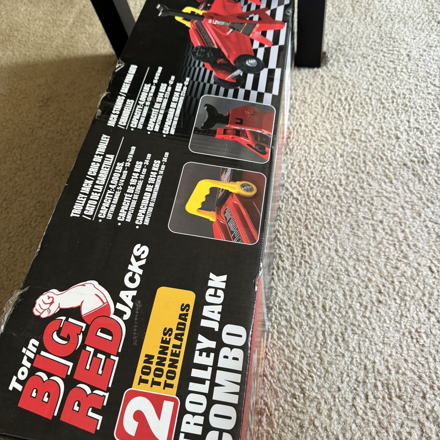 Torin 2 Ton Hydraulic Trolley Jack Combo with Stands in the Jacks department at