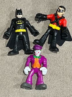 Imaginext lot of 3 DC comics villains Batman & Robin & Joker